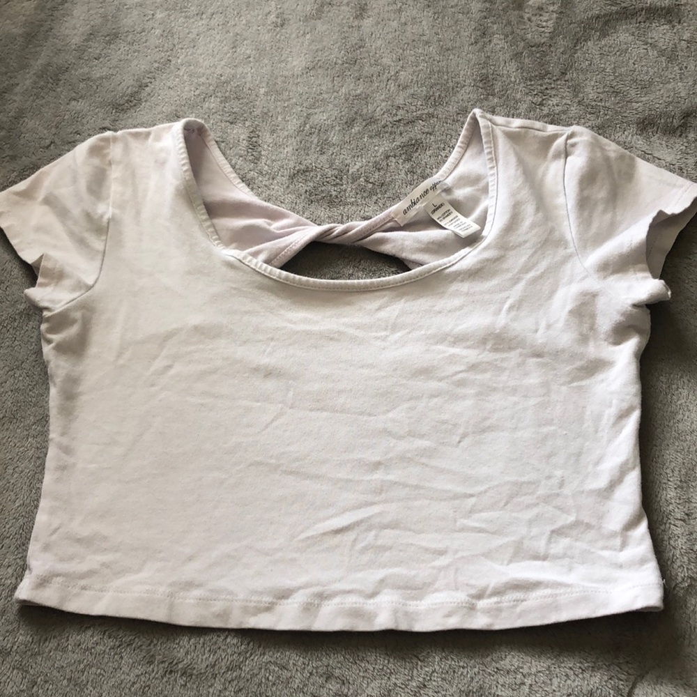 Cropped white T-shirt